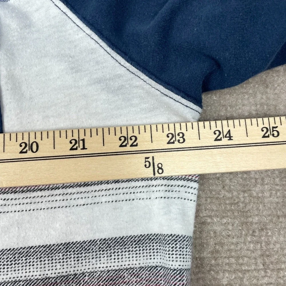Levis T Shirt Mens XL Multicolor Striped Cotton Raglan Sleeve Crew Neck Logo